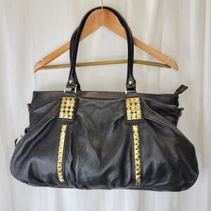 Fenn Wright Manson Large Black Leather Hobo with Bronze Hardware